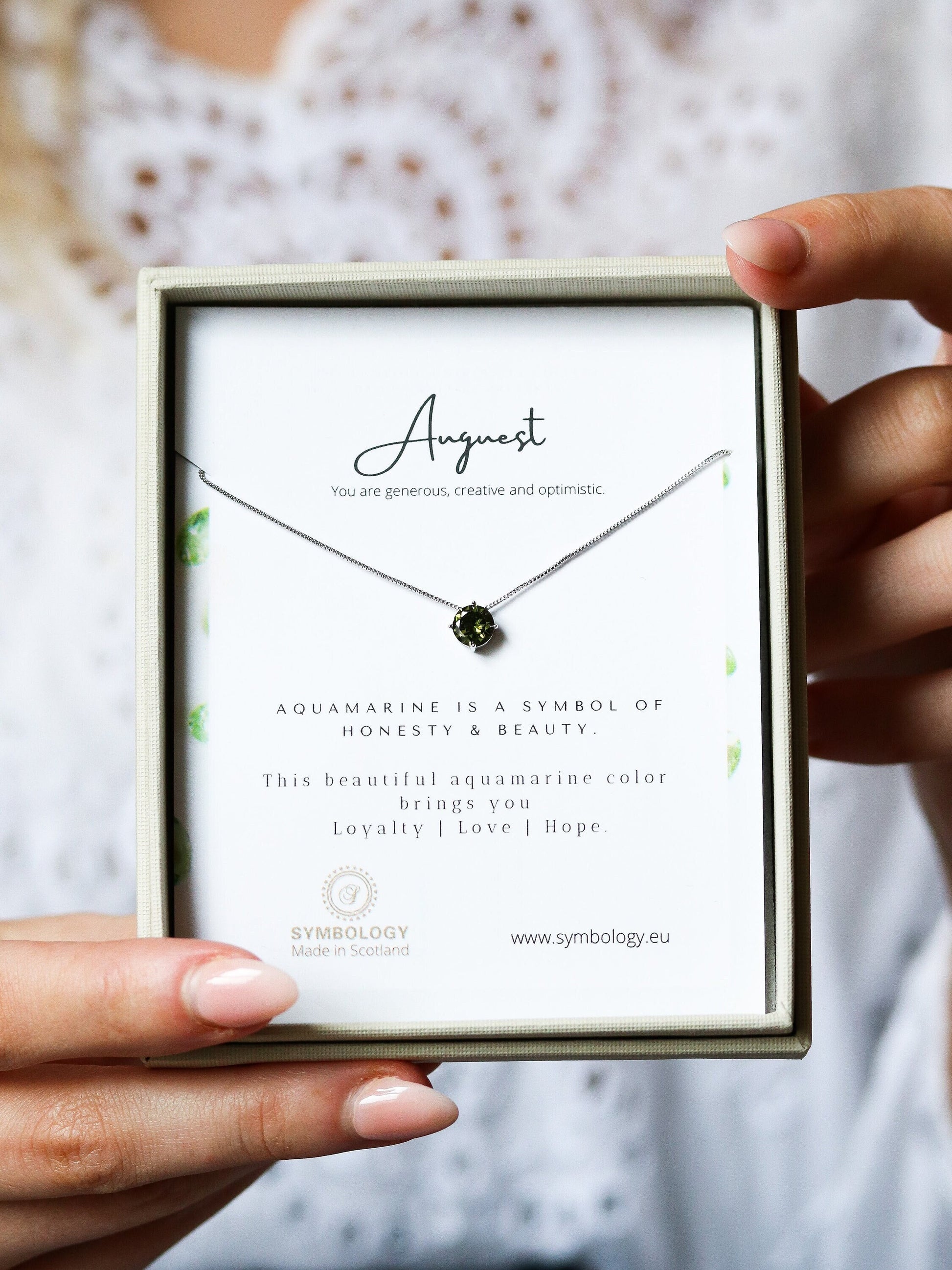 August Birthstone Necklace Handcrafted with Swarovski® Crystals / Peridot CZ Crystal Pendant / Valentines Gift For Her / Mother's Day Gift