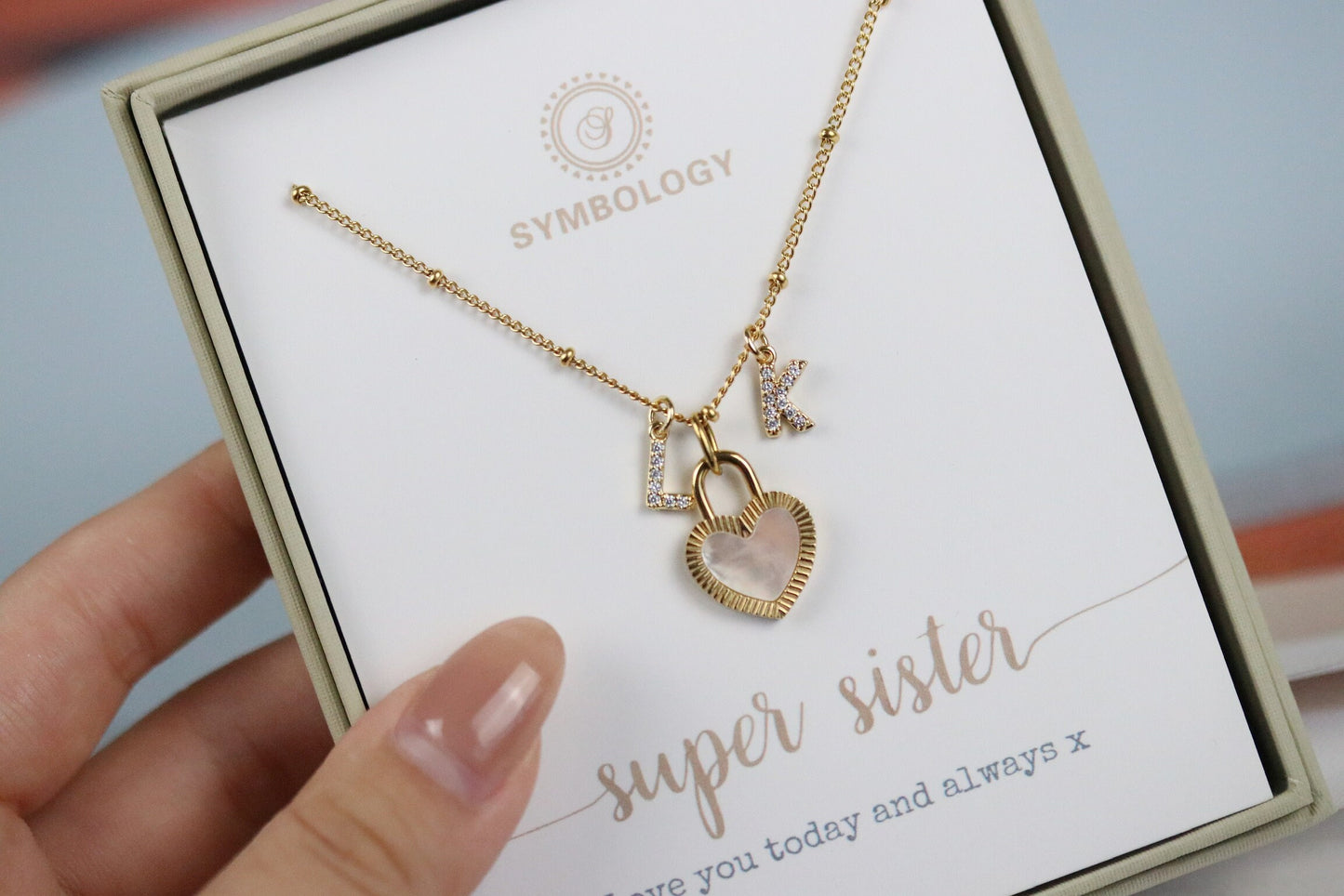 Stainless Steel Initial Necklace, Gold Filled CZ Initial Necklace, Personalised Gift for Sister, Custom Alphabet Necklace,Gold Letter Charms
