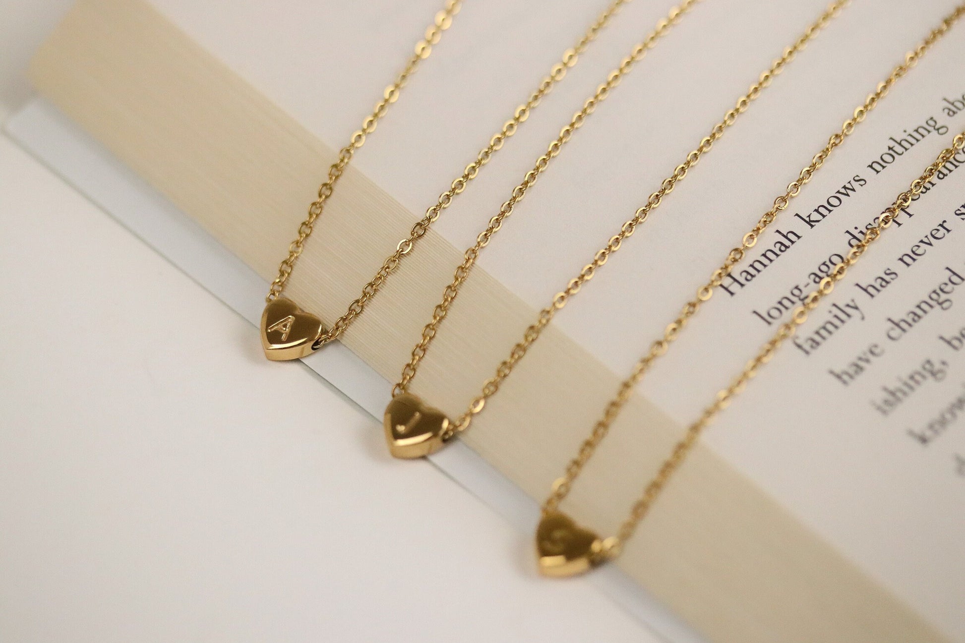 Mother's Day Gift, Handmade Personalized Necklace, Love Heart Necklace for Mum, Gold Minimalist Necklace, Woman Alphabet Gift for Her