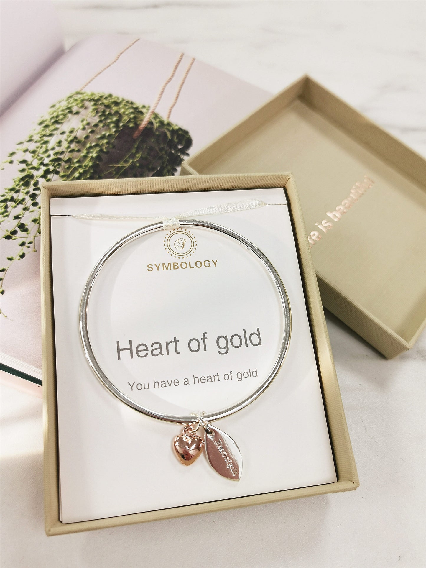 Heart of Gold Bangle Necklace