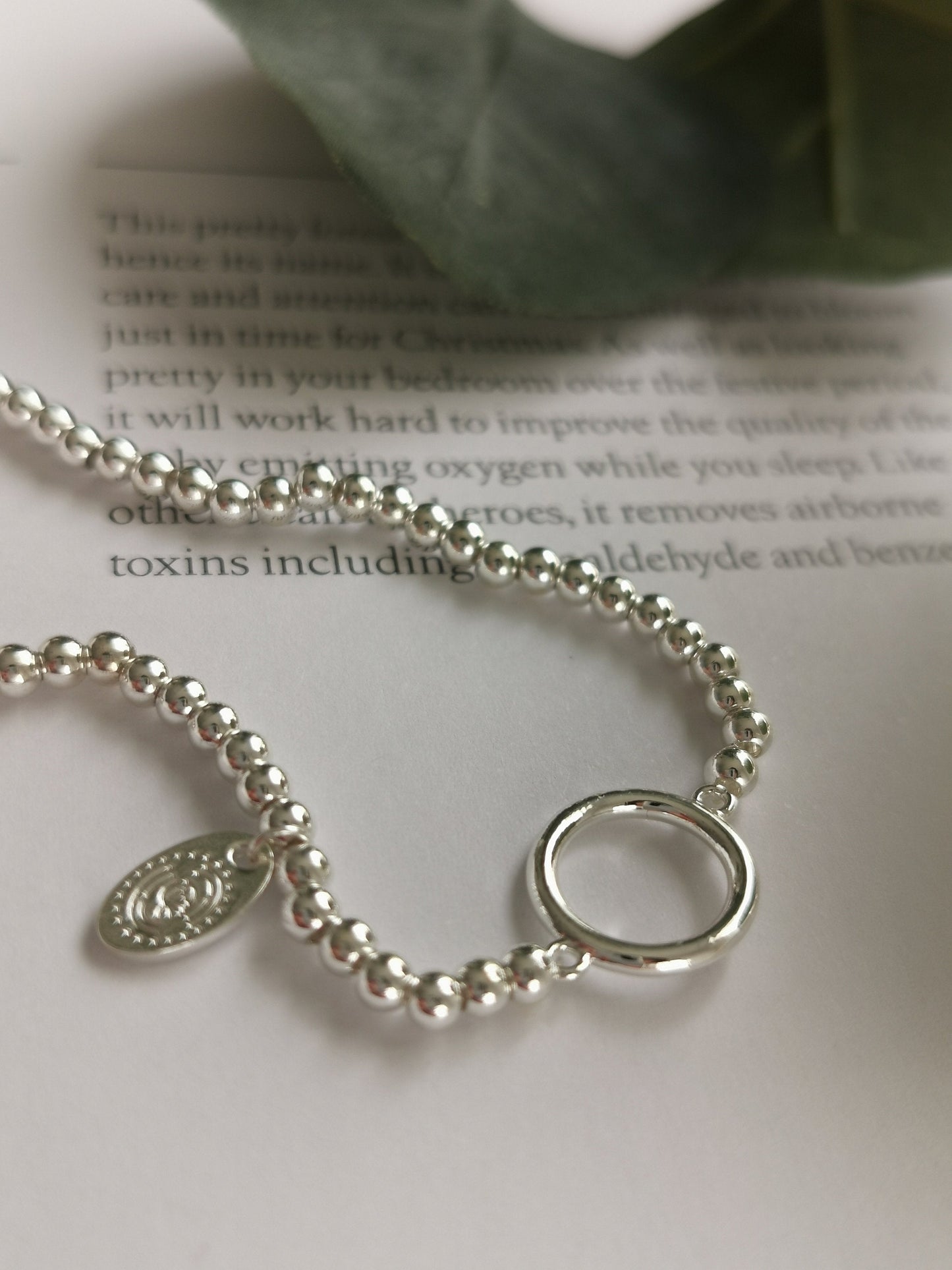 Circle Silver Beaded bracelet,  Frontline Worker Gift, Teacher Gift, Best Friend Gift, Mum Gift, Sister Gift (Gift boxed)