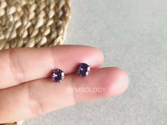 February Birthstone Studs