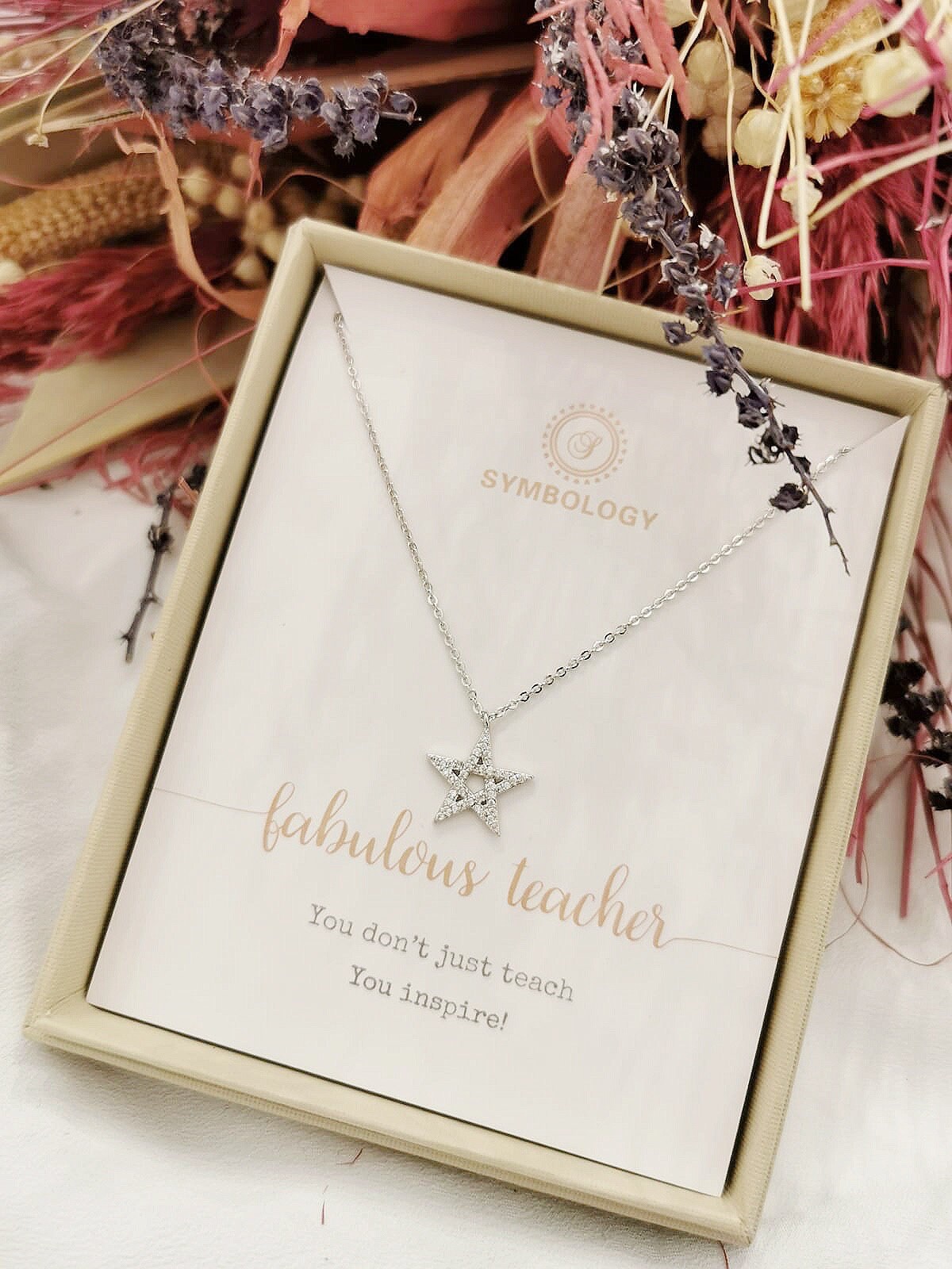 Teacher Necklace Gift Handcraft Crystal Halo Star Necklace in Gold & Silver,End of Term Gift For Teacher, Best Teacher Birthday Gift for Her