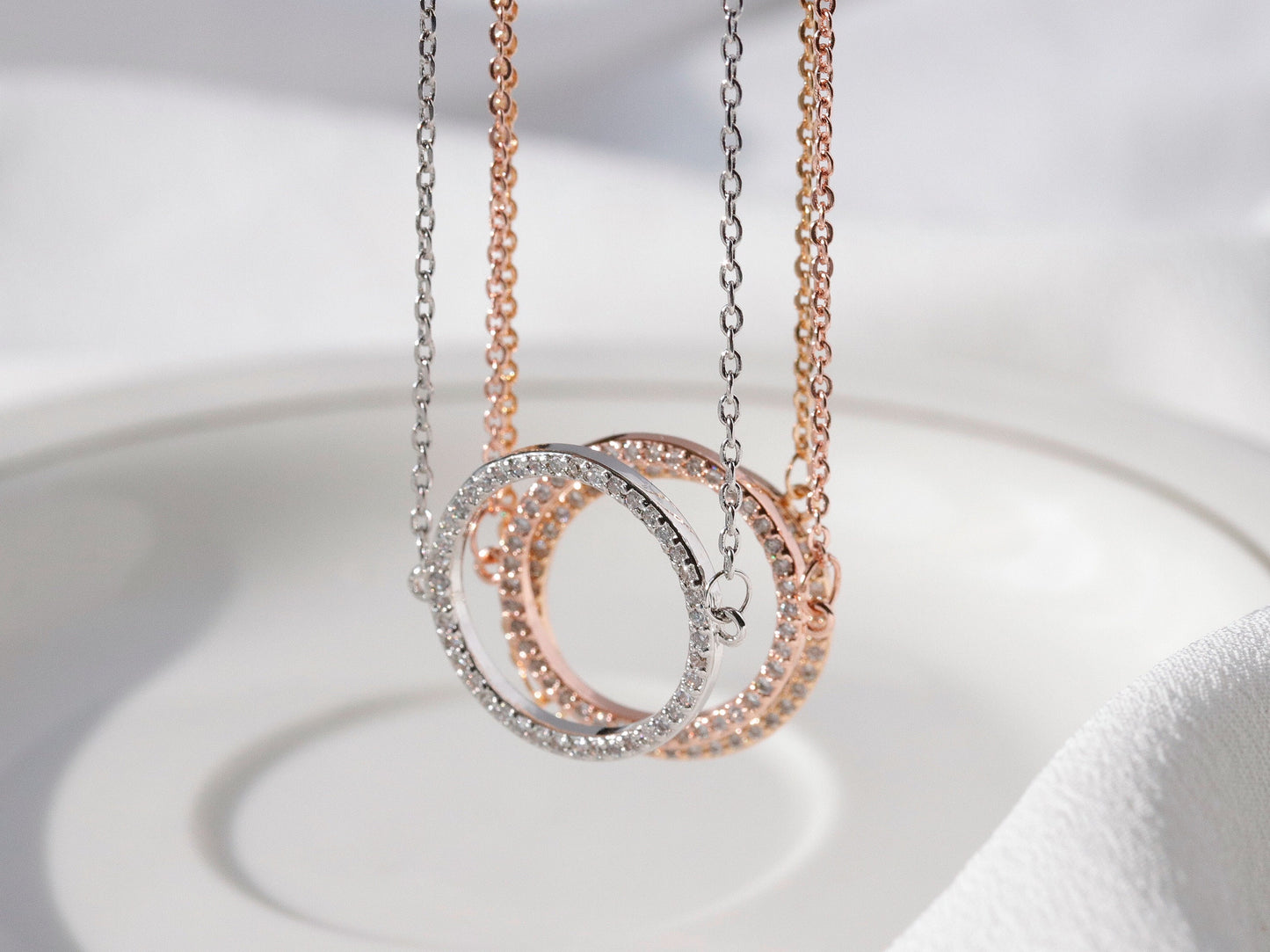 Sister Gift Necklace, SYMBOLOGY Super Sister CZ Circle Necklace With Gift Box / Best Sister / Little Sister Big Sister Gift