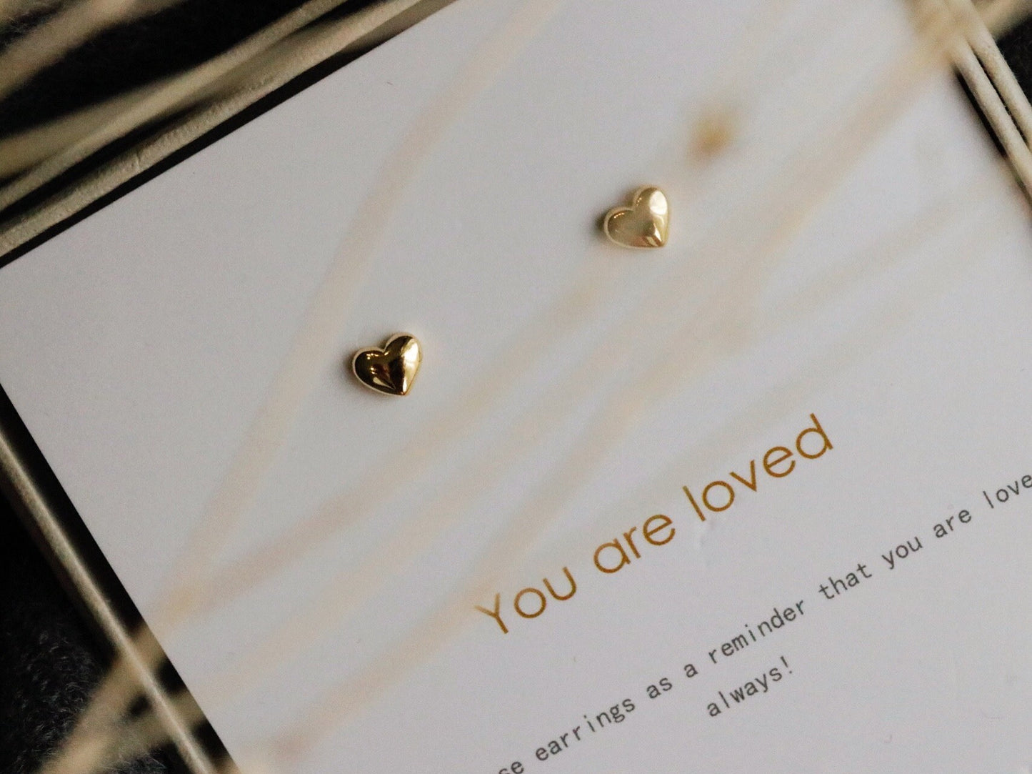 925 Silver Dainty Love Heart Studs, You Are Loved Gold Vermeil Tiny Studs / Silver & Gold Studs For Friend / Gift for her / Gift for Sister