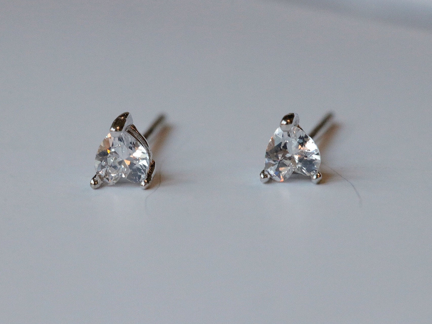 Tiny Sterling Silver CZ Daughter Studs Earrings With 18K Gold Plated / SYMBOLOGY Silver Gold Studs / Sentimental Gift For Daughter