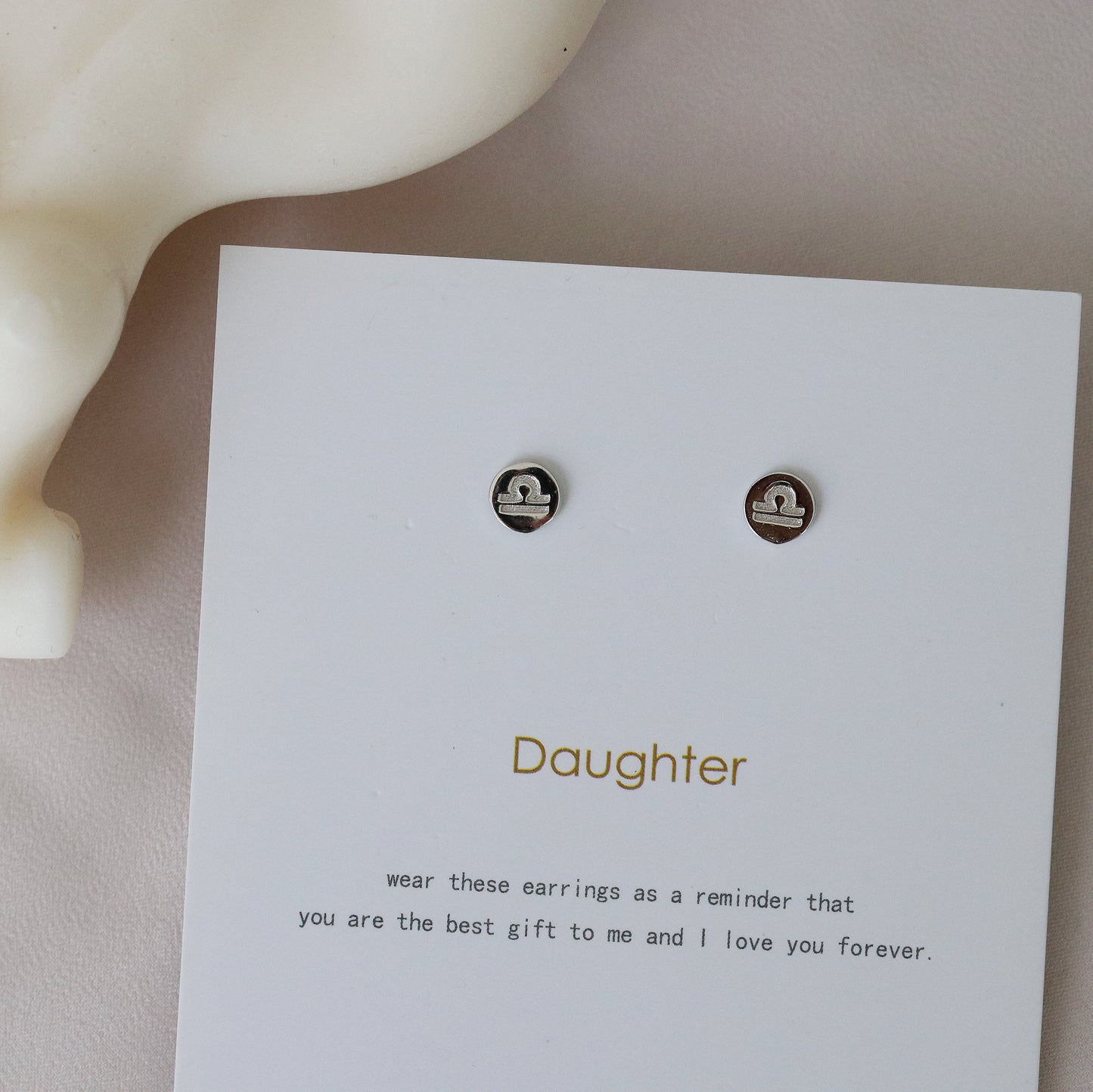 Sterling Silver Zodiac Studs, Dainty Silver earrings, Star Sign Libra Earrings, Horoscope Earrings, Christmas Gift for Her/Mum/friend