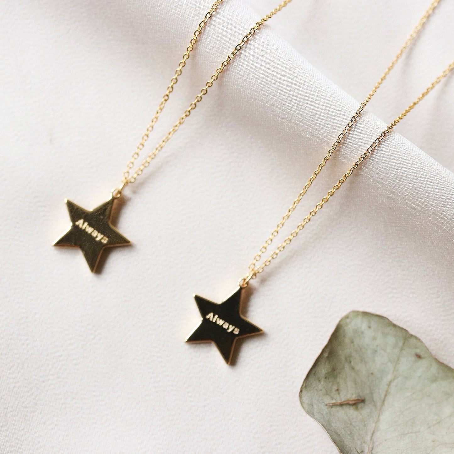 Gold Sister Star Necklace Gift Set, Gift for Big Sister & Little Sister, Best Friends Dainty Necklace, Rose Gold Star Necklace, Gift for Her