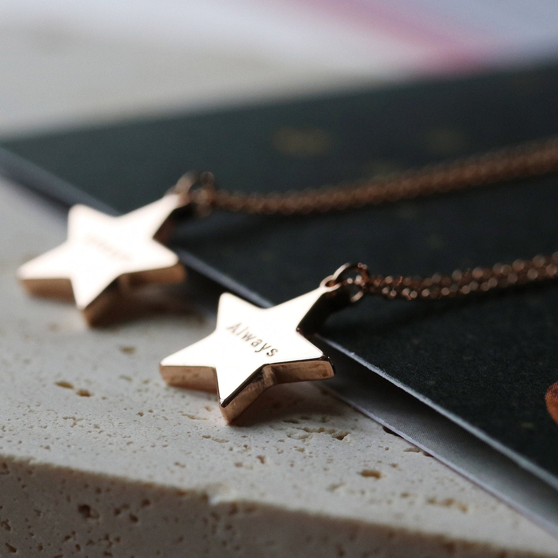 Gold Sister Star Necklace Gift Set, Gift for Big Sister & Little Sister, Best Friends Dainty Necklace, Rose Gold Star Necklace, Gift for Her