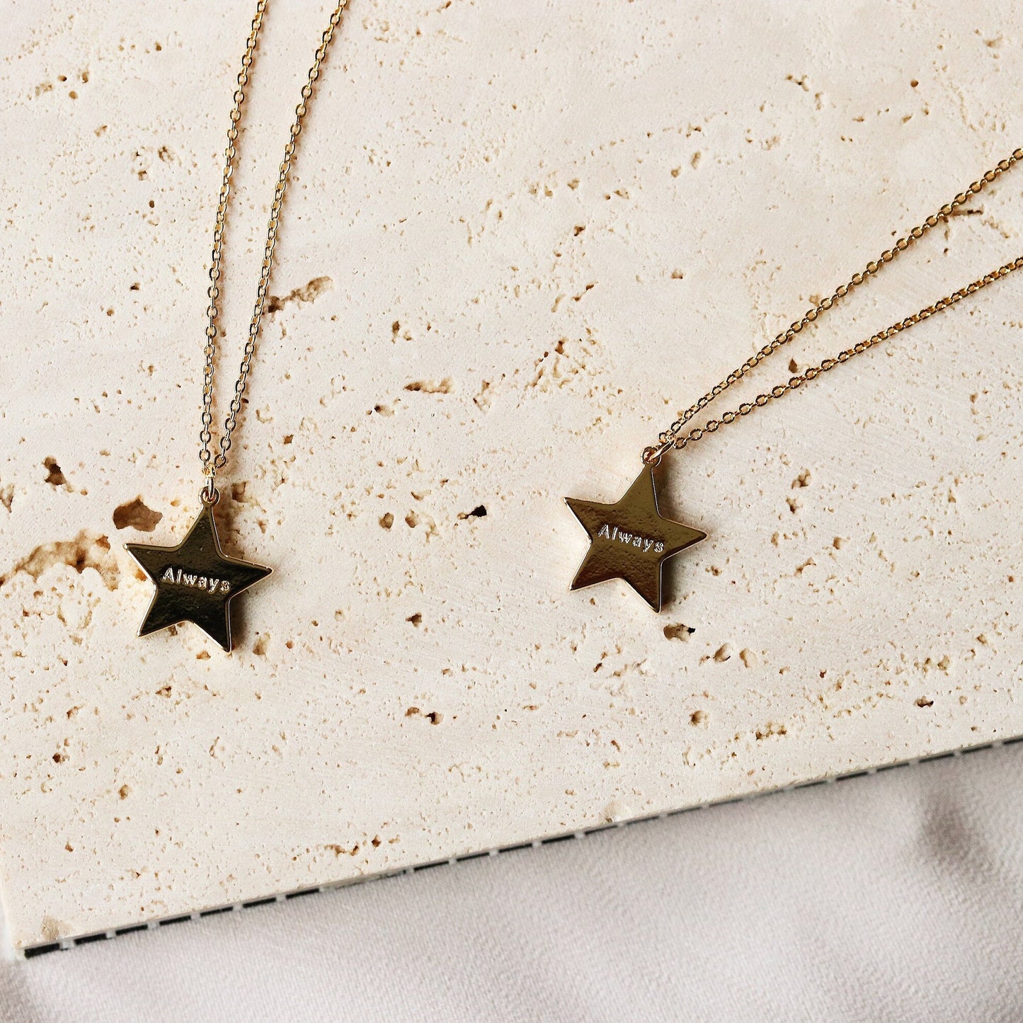 Gold Sister Star Necklace Gift Set, Gift for Big Sister & Little Sister, Best Friends Dainty Necklace, Rose Gold Star Necklace, Gift for Her