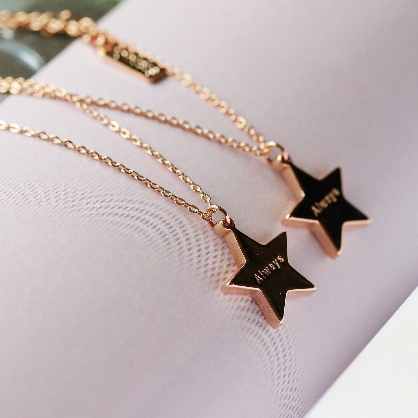 Gold Sister Star Necklace Gift Set, Gift for Big Sister & Little Sister, Best Friends Dainty Necklace, Rose Gold Star Necklace, Gift for Her