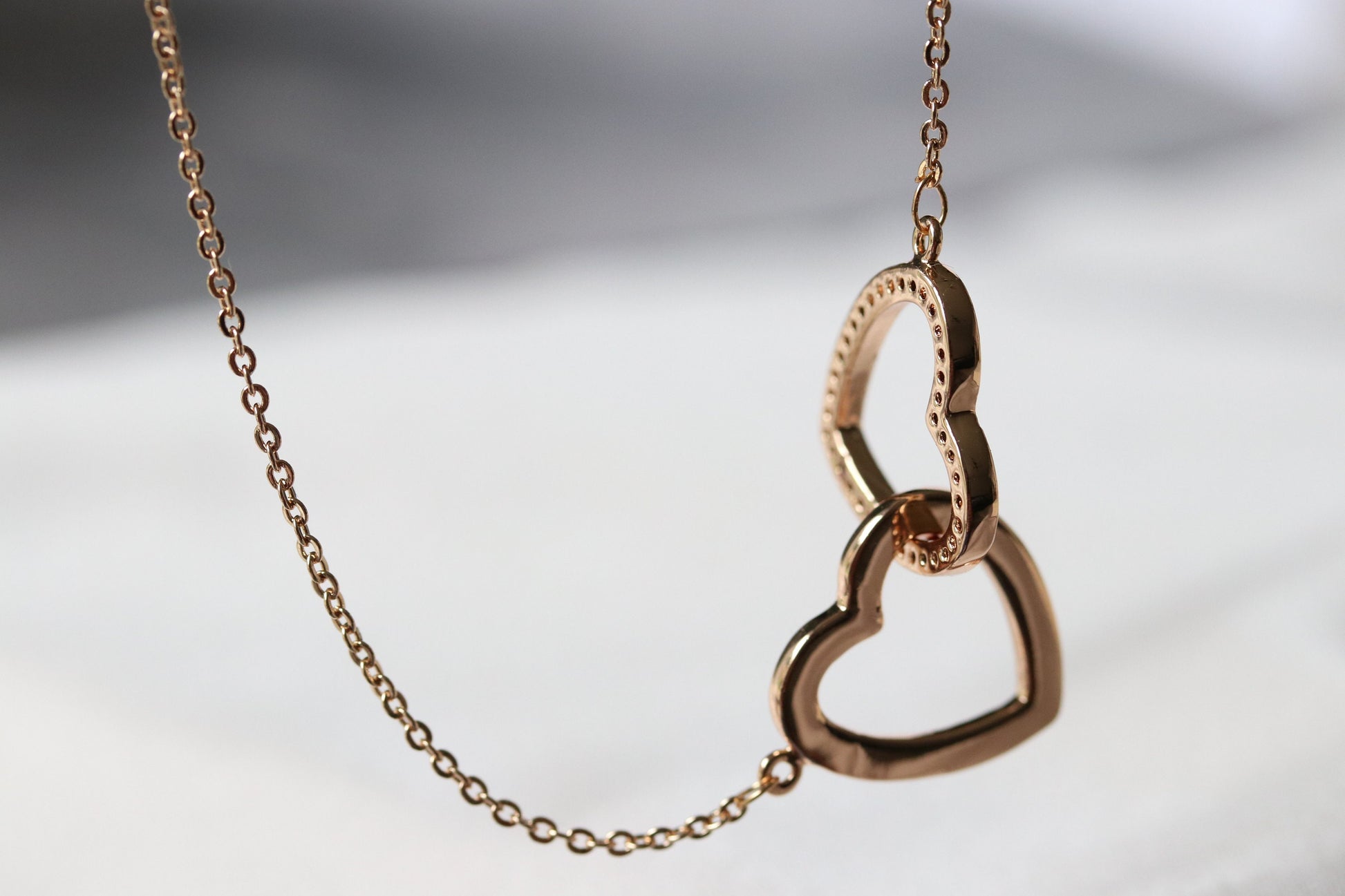 Double Heart Love Necklace for Granny / Wonderful Granny Open Love HeartDainty Necklace in Rose Gold /Gold Mothers Day necklace/Gift for Her