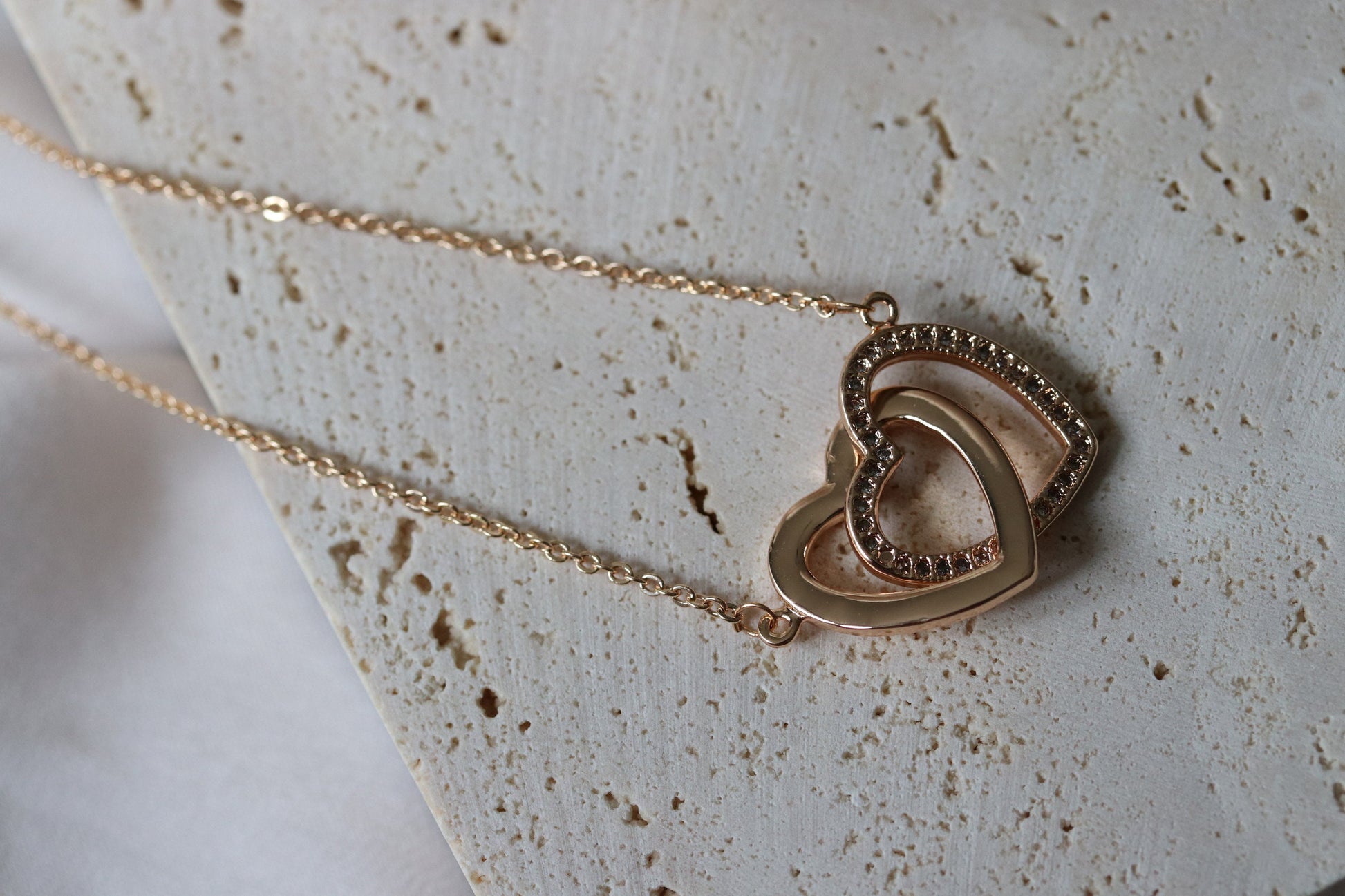 Double Heart Love Necklace for Granny / Wonderful Granny Open Love HeartDainty Necklace in Rose Gold /Gold Mothers Day necklace/Gift for Her