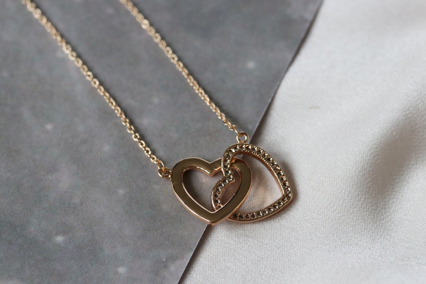 Double Heart Love Necklace for Granny / Wonderful Granny Open Love HeartDainty Necklace in Rose Gold /Gold Mothers Day necklace/Gift for Her