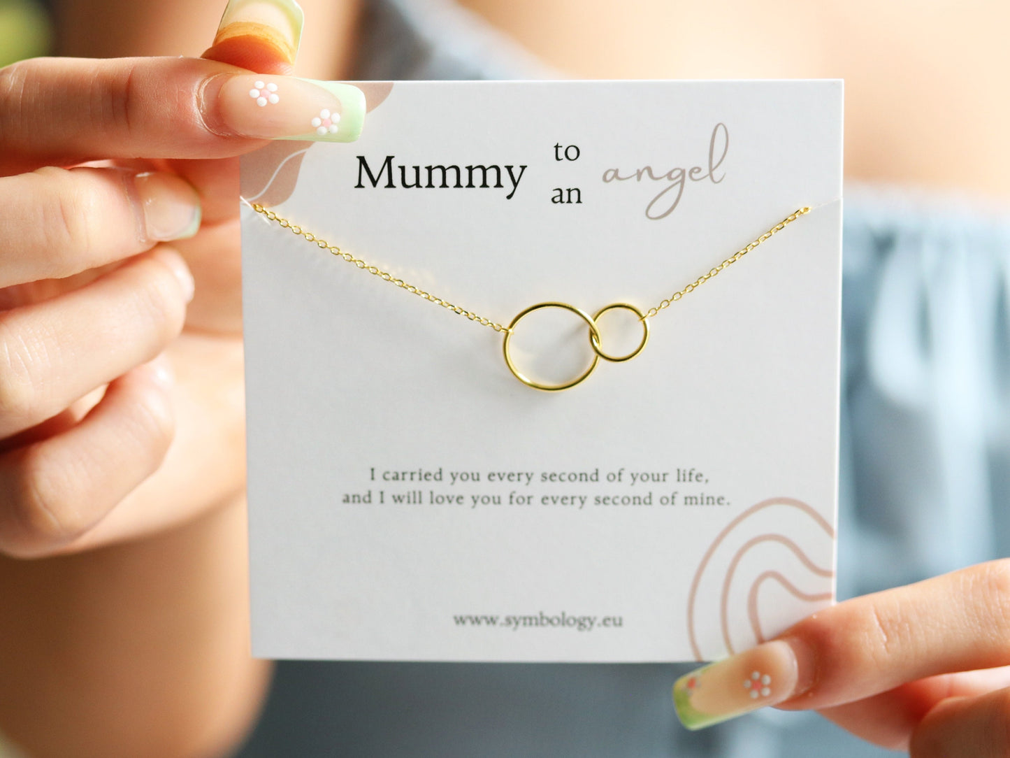 Miscarriage Necklace Gift for Her, Sterling Silver Interlinked Circle Stillborn Gift, Pregnancy Loss Bereavement Gift, Mama of an Angel