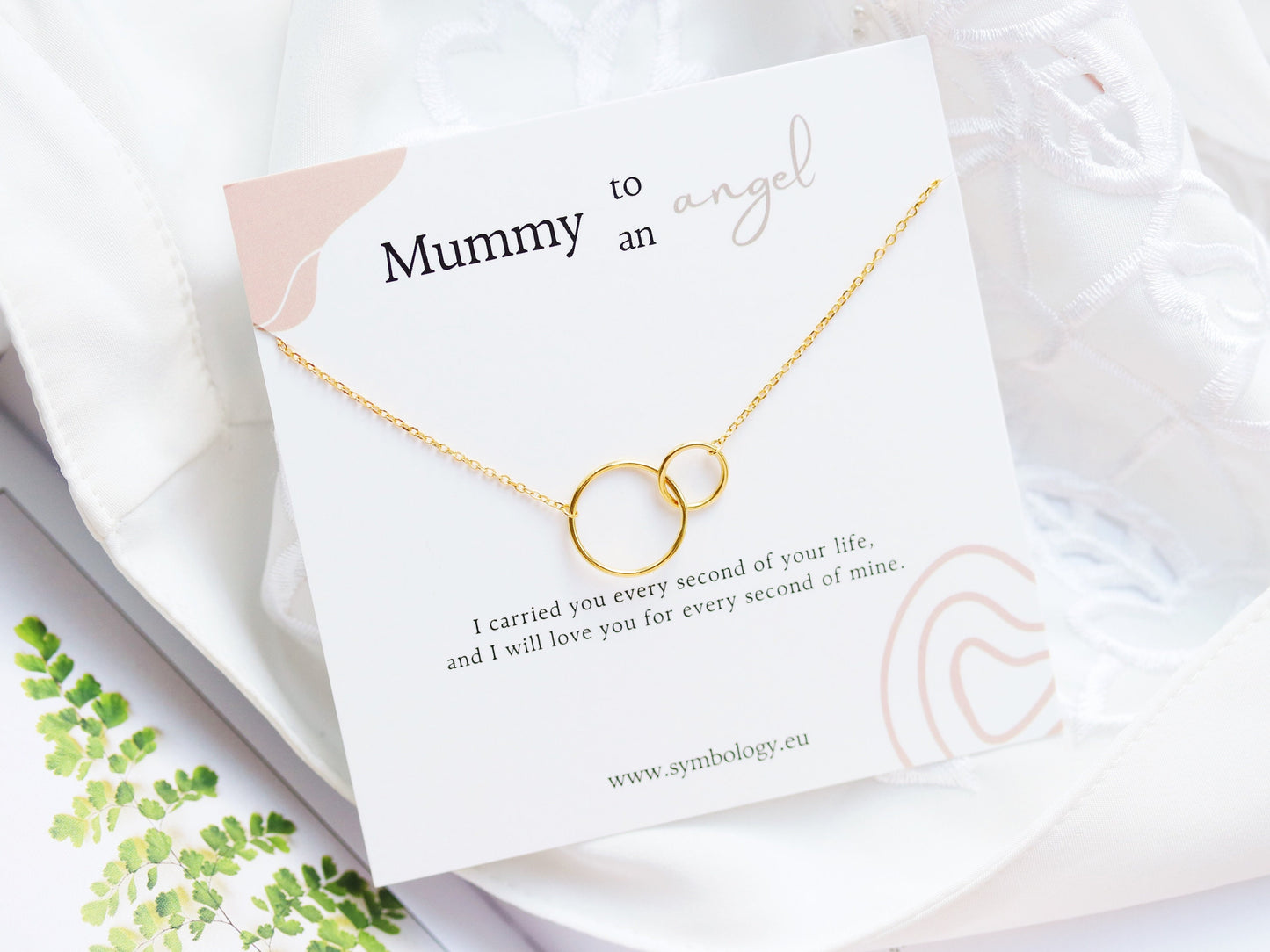 Miscarriage Necklace Gift for Her, Sterling Silver Interlinked Circle Stillborn Gift, Pregnancy Loss Bereavement Gift, Mama of an Angel