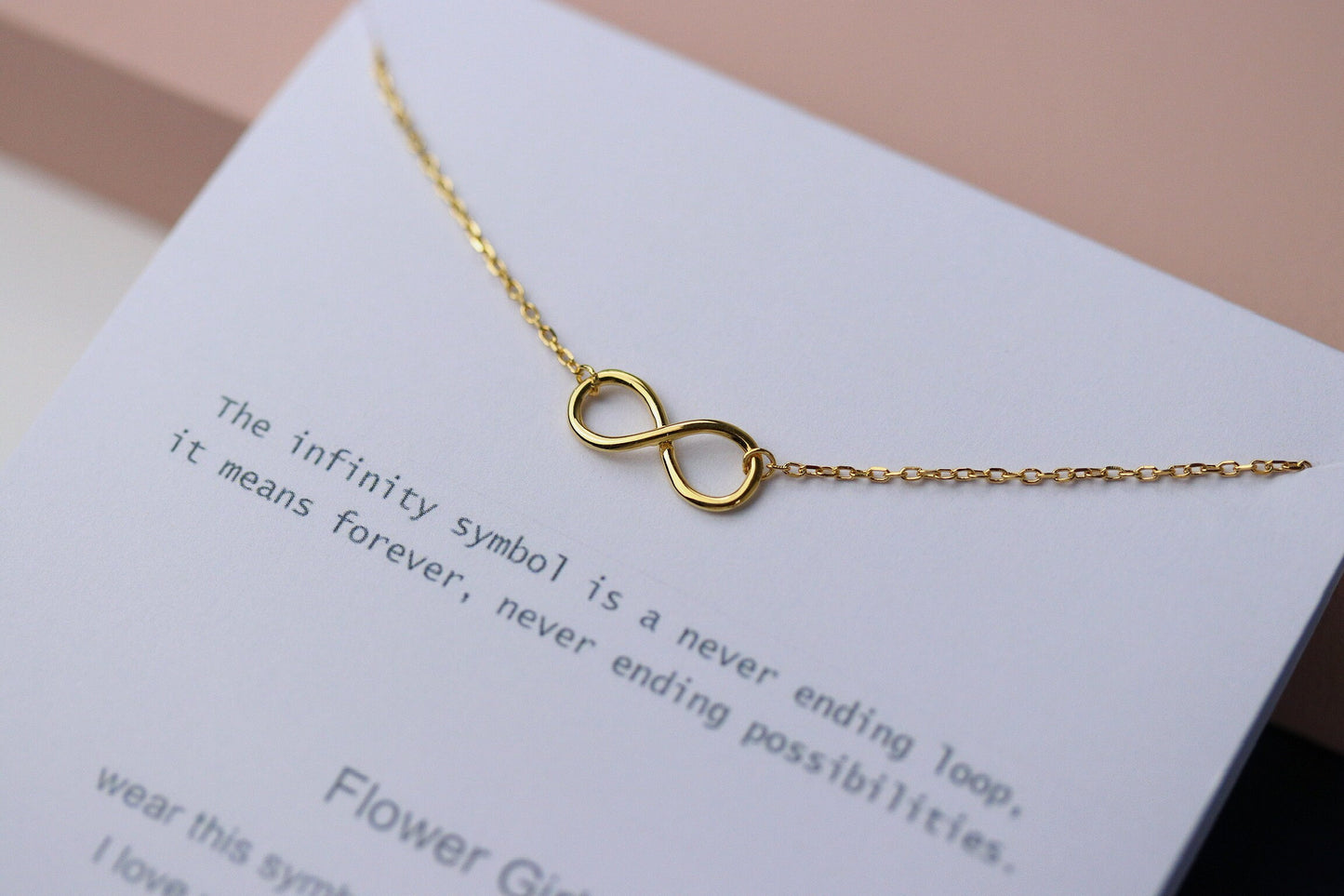 Flower Girl Gift / Wedding Thank You Gift / Infinity Necklace / Gold Dainty Necklace Jewelry Gift for Flower Girl, Keepsake Flower Girl Gift