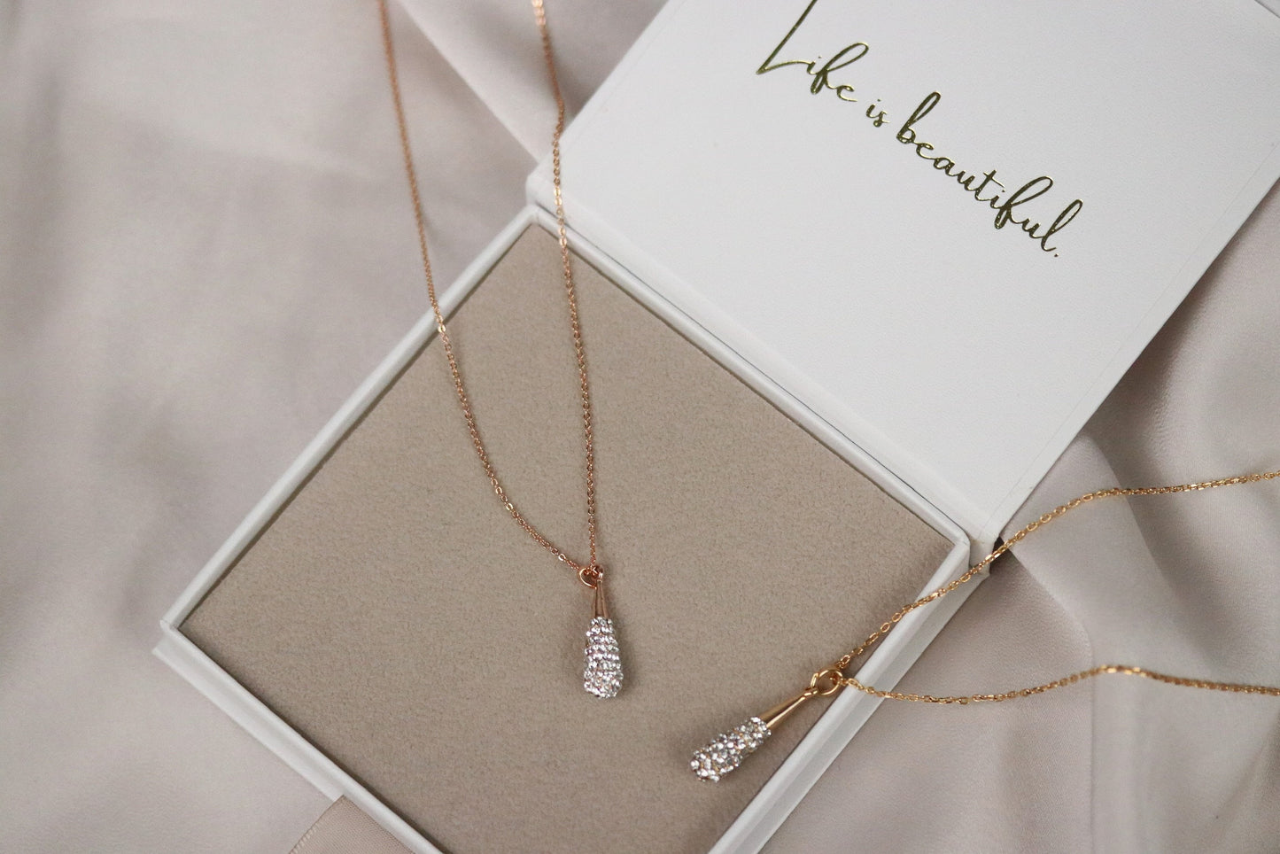 Gold Friendship Necklace • Silver Long Teardrop Necklace • Best Friends Floating Necklace • Pear Diamond Necklace • Gold Minimalist Gift